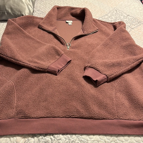 Ava viv Sherpa quarter zip women’s size 4x mauve pink - Picture 2 of 7